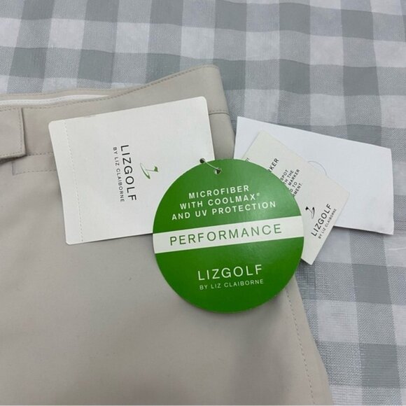 Lizgolf essentials Anissa Liz Claiborn golf crop pants lightweight beige 10 - Picture 11 of 14